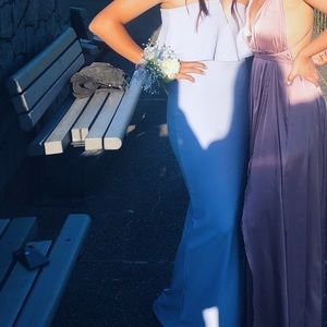 periwinkle blue strapless prom dress!